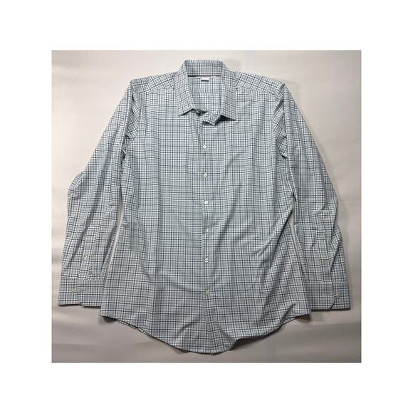 Mizzen+Main Other - Mizzen+Main Men's Long Sleeve Blue Plaid Button Up Dress Shirt - Size XL Trim